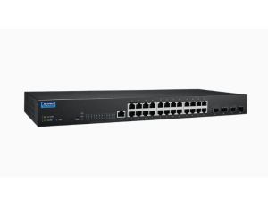 Zarządzalny przełącznik sieciowy warstwy 2 z 24 portami gigabit Ethernet oraz 4 portami 10-gigabitowymi SFP+ EKI-7428G-4X-AE