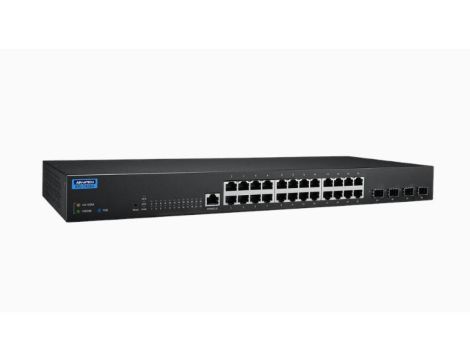 Zarządzalny przełącznik sieciowy warstwy 2 z 24 portami gigabit Ethernet oraz 4 portami 10-gigabitowymi SFP+ EKI-7428G-4X-AE