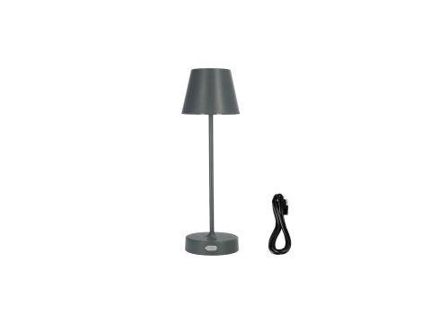 Lampka stołowa NELI 2,7W LED szara, z akumulatorem 2200mAh, IP54, barwa ciepła 200lm, 33cm, EDO777643 EDO