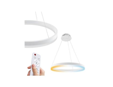 Lampa wisząca LED, 35W, 2450lm, 3CCT, IP20, biała, z pilotem, ściemnialna, HARVEY HOROZ