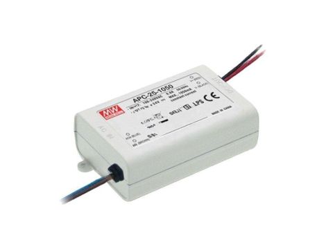Zasilacz impulsowy, LED, 25,2W, 1,05A, 90...264VAC, 9...24VDC APC-25-1050