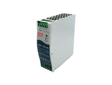 Zasilacz impulsowy, na szynę DIN, 120W, 2,5A, 48VDC, 88...264VAC SDR-120-48