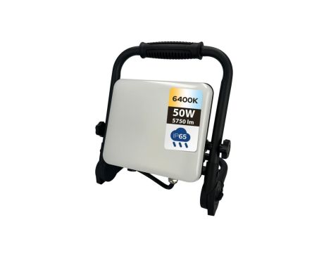 Naświetlacz przenośny LED 50W, 5750lm, 6400K, IP65, 100-265V, czarny, PEGASUS/W HOROZ