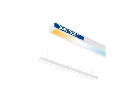 Oprawa liniowa LED 118cm, 30W, 2400lm, IP20, 3CCT, biała, FORTIS HOROZ