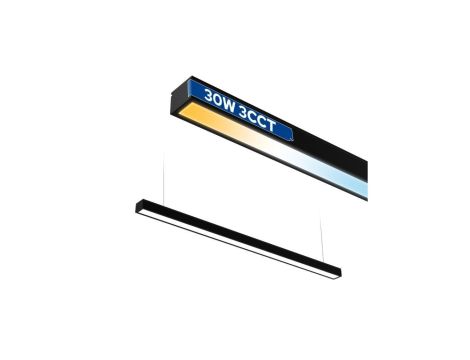 Oprawa liniowa LED 118cm, 30W, 2400lm, IP20, 3CCT, czarna, FORTIS HOROZ