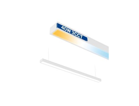 Oprawa liniowa LED 118cm, 40W, 3200lm, IP20, 3CCT, biała, FORTIS HOROZ