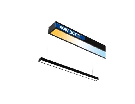 Oprawa liniowa LED 118cm, 40W, 3200lm, IP20, 3CCT, czarna, FORTIS HOROZ