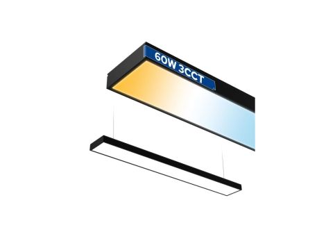 Oprawa liniowa LED 118cm, 60W, 4800lm, IP20, 3CCT, czarna, FORTIS HOROZ
