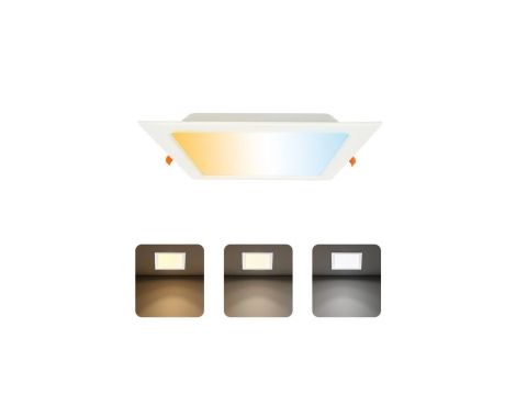 Oprawa podtynkowa downlight LED, 24W, 2270lm, IP20, CCT, kwadratowa, biała, ALEXIS-SQ HOROZ