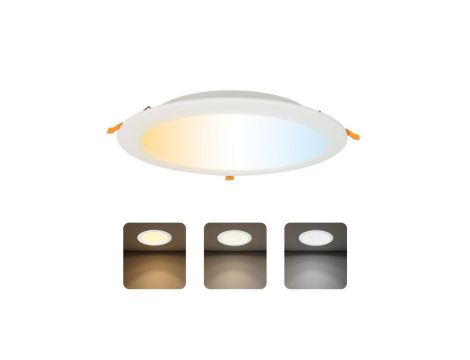 Oprawa podtynkowa downlight LED, 30W, 3000lm, IP20, CCT, okrągła, biała, ALEXIS HOROZ