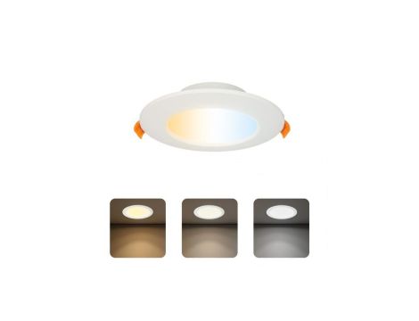 Oprawa podtynkowa downlight LED, 6W, 510lm, IP20, CCT, okrągła, biała, ALEXIS HOROZ