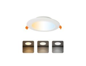 Oprawa podtynkowa downlight LED, 9W, 780lm, IP20, CCT, okrągła, biała, ALEXIS HOROZ