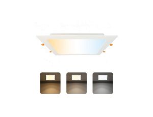 Oprawa podtynkowa downlight LED, 30W, 3000lm, IP20, CCT, kwadratowa, biała, ALEXIS-SQ HOROZ