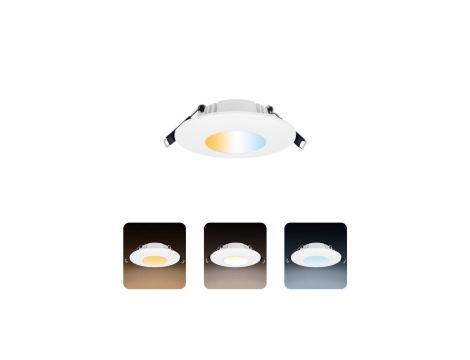 Oprawa podtynkowa downlight LED, 5W, 450lm, 3CCT, IP65, okrągła, biała, LOGAN HOROZ