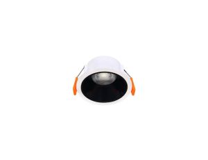 Oprawa podtynkowa downlight LED, 6W, 480lm, 6400K, IP20, okrągła, czarno - biała, AMARA HOROZ