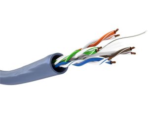 CAT 6a kabel sieciowy, U/UTP, Niebieski - Długość kabla 50 m