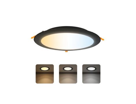 Oprawa podtynkowa downlight LED, 30W, 3000lm, IP20, CCT, okrągła, czarna, ALEXIS HOROZ