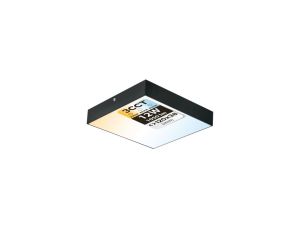 Plafon LED 12W, 1050lm, 3CCT, IP20, kwadratowy, czarny, CATALINA/S HOROZ