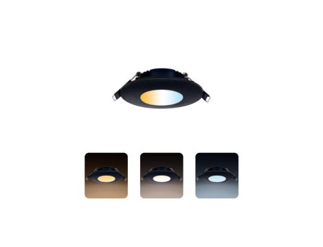 Oprawa podtynkowa downlight LED, 5W, 450lm, 3CCT, IP65, okrągła, czarna, LOGAN HOROZ