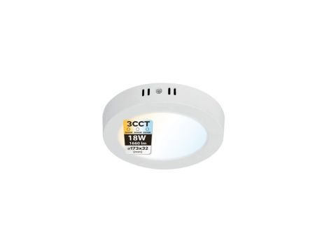Plafon LED 18W, 1660lm, 3CCT, IP20, okrągły, biały, MILENA HOROZ