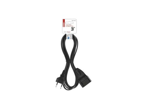 Przedłużacz 3 m / 1 gniazdo / czarny / PVC / 0,75 mm2 PC01303