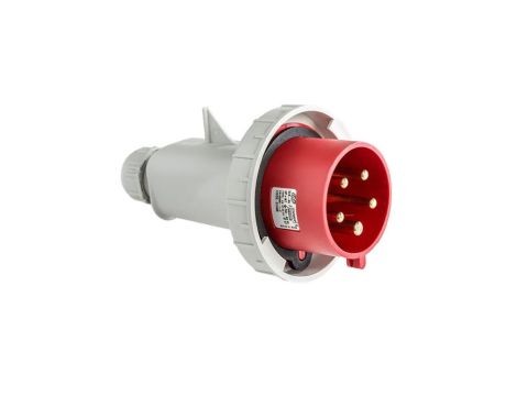 Wtyczka przenośna 32A 5P (3P+N+E) 400V 6H - czerwona IP67