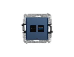 MINI Mechanizm ładowarki USB podwójnej USB C + USB A, 30W max., bez pola opisowego navy blue 64MCUSBBO-10