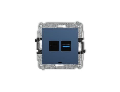 MINI Mechanizm ładowarki USB podwójnej USB C + USB A, 30W max., bez pola opisowego navy blue 64MCUSBBO-10