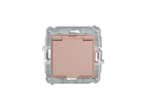 ICON Mechanizm gniazda bryzgoszczelnego z uziemieniem 2P+Z (klapka łososiowa, przesłony torów prądowych) łososiowy 62IGPB-1zp