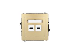 DECO Mechanizm ładowarki USB podwójnej 2xUSB C, 30W max. złoty 29DCUSB-9
