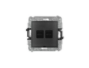 MINI Mechanizm ładowarki USB podwójnej 2xUSB C, 30W max., bez pola opisowego grafitowy 11MCUSBBO-9