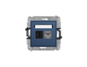 ICON Mechanizm gniazda pojedynczego HDMI 2.0, 4K + gniazda komp. poj. 1xRJ45, kat. 6, ekranowany, 8-stykowy navy blue 64IGHK-46