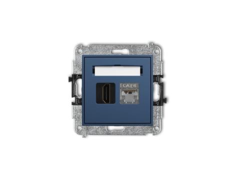 ICON Mechanizm gniazda pojedynczego HDMI 2.0, 4K + gniazda komp. poj. 1xRJ45, kat. 6, ekranowany, 8-stykowy navy blue 64IGHK-46
