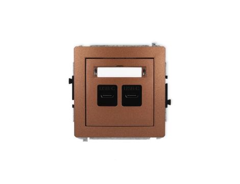 DECO Mechanizm ładowarki USB podwójnej 2xUSB C, 30W max. brązowy metalik 9DCUSB-9