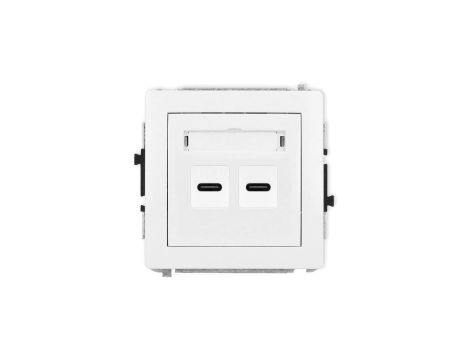 DECO Mechanizm ładowarki USB podwójnej 2xUSB C, 30W max. biały DCUSB-9
