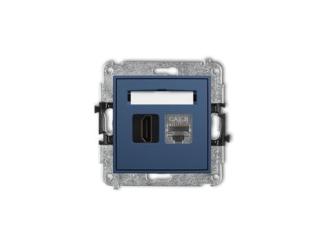 ICON Mechanizm gniazda pojedynczego HDMI 2.1, 8K + gniazda komp. poj. 1xRJ45, kat. 8, ekranowany, 8-stykowy navy blue 64IGHK-88