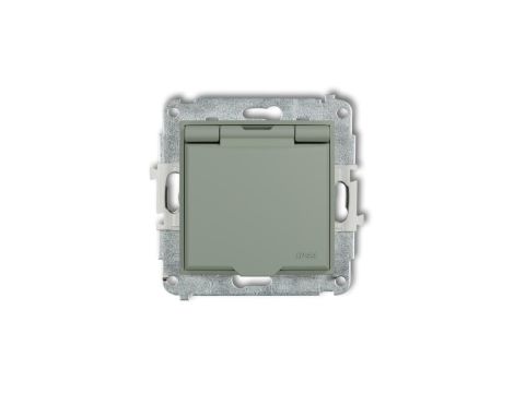 ICON Mechanizm gniazda bryzgoszczelnego z uziemieniem 2P+Z (klapka szałwiowa, przesłony torów prądowych) szałwiowy 61IGPB-1zp