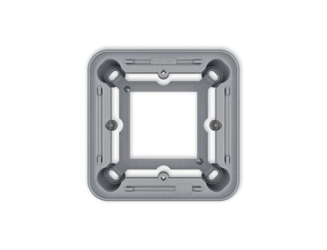 ICON / MINI Puszka natynkowa pojedyncza zaokrąglona ICON i MINI srebrny metalik 7PUZ-1