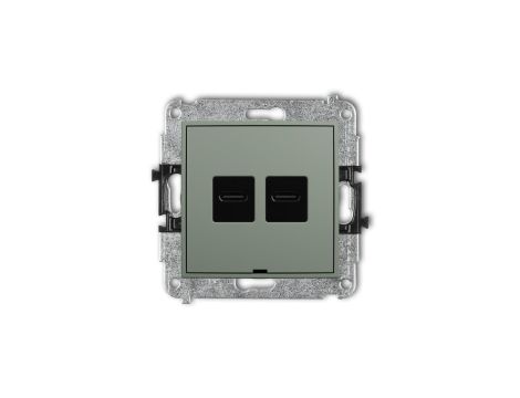 MINI Mechanizm ładowarki USB podwójnej 2xUSB C, 30W max., bez pola opisowego szałwiowy 61MCUSBBO-9