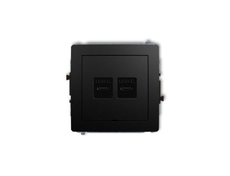 DECO Mechanizm ładowarki USB podwójnej 2xUSB C, 30W max., bez pola opisowego czarny mat 12DCUSBBO-9