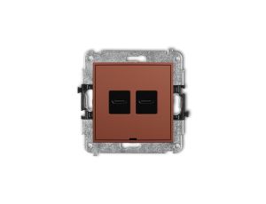 MINI Mechanizm ładowarki USB podwójnej 2xUSB C, 30W max., bez pola opisowego terakota 63MCUSBBO-9