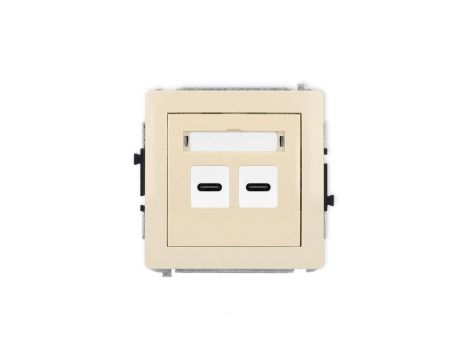 DECO Mechanizm ładowarki USB podwójnej 2xUSB C, 30W max. beżowy 1DCUSB-9