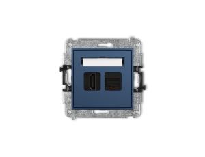 ICON Mechanizm gniazda pojedynczego HDMI 2.0, 4K + gniazda komp. poj. 1xRJ45, kat. 6A, 8-stykowy navy blue 64IGHK-46A