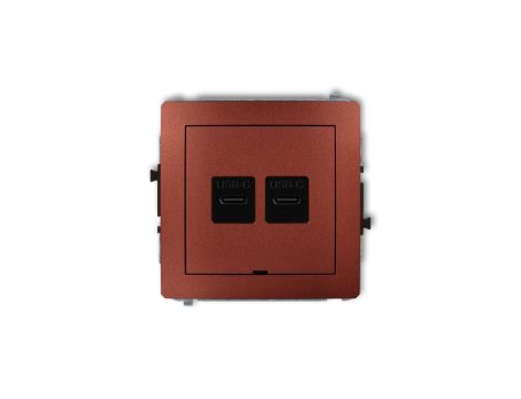 DECO Mechanizm ładowarki USB podwójnej 2xUSB C, 30W max., bez pola opisowego brązowy metalik 9DCUSBBO-9