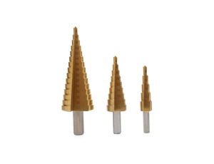 Zestaw 3 wierteł stopniowych 4-32mm w pudełku KraftiDele
