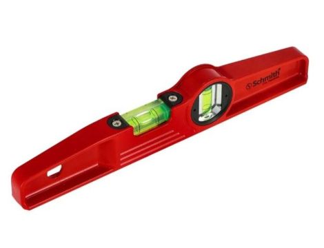 Poziomica aluminiowa mała 25cm 2 libelle trapezowa z magnesem Schmith