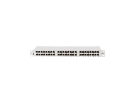 Patch panel RACK 19 kat.6 48p FTP z organizerem kablowym 1U szary LANBERG