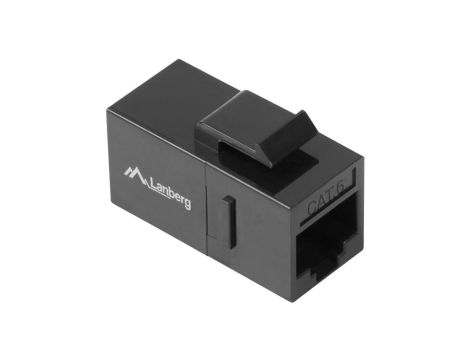 Łącznik modularny keystone czarny 2xRJ45 8P8C kat.6 nieekranowany UTP LANBERG