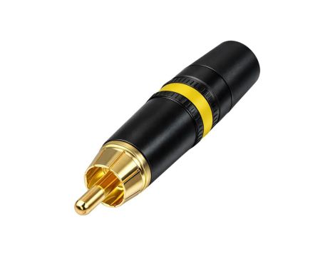 REAN Wtyk RCA Cinch na kabel do 6,1mm pozłacany czarno-zółty NYS373-4
