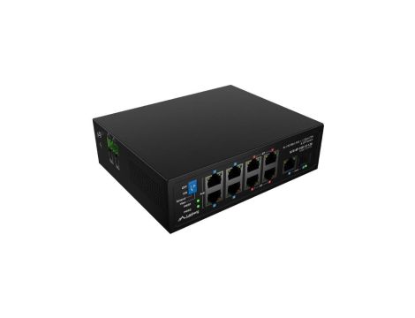 Switch PoE 9x port RJ45 (4x PoE+ Fast Ethernet 4x Poe++ Fast Ethernet 1x Uplink Gigabit Ethernet) 1x port Uplink SFP LANBERG